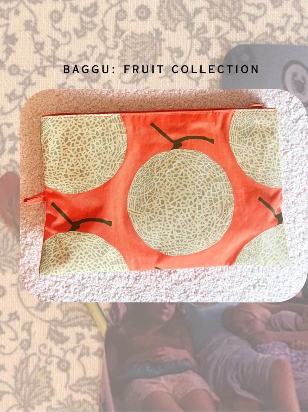 BAGGU Orange Fruit Medium Zipper Pouch Limited Edition